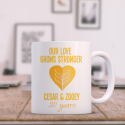 Our Love Grows Stronger 20 Years Beautiful Personalized Mug