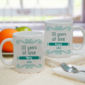 30 Years of Love Beautiful Personalized Mug With Couple's Name Printed