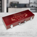 Personalized Christmas Barbeque Set, 3 Piece BBQ Set in Wood Case, Christmas Grilling Gifts