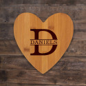 Personalized Heart Shaped Bamboo Cutting Board