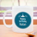 Hard Coated Happy Birthday Personalized Mug With Name Printed On It