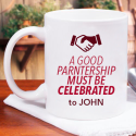 Beautifully Personalized Mug As Business Gift On Good Partnership