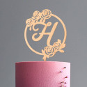 Custom Wood Birthday Cake Topper with Initial