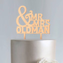Custom Mr and Mrs Wood Wedding Cake Topper