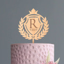 Custom Wood Birthday Cake Topper with Initial