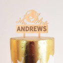 Custom Mr and Mrs Wood Wedding Cake Topper with Surname