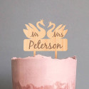 Custom Mr and Mrs Wood Wedding Cake Topper with Surname