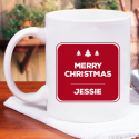 Merry Christmas Personalized Mug With Name, Initial Printed On It