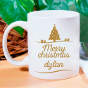 Beautiful Merry Christmas Mug Personalized With Name Printed On It