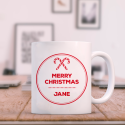 Merry Christmas Mug Red & White Contrast Personalized With Name