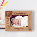 My First Christmas Ho Ho Ho Personalized Wooden Frame