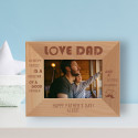 Love Dad A Happy Family Is A Reflection Of A Good Father And A Loving Husband Personalized Wooden Frame