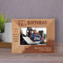 Happy 16th Birthday Life Is A Journey Enjoy Every Mile Personalized Wooden Frame