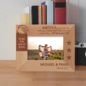 America Was Built on Courage Imagination And An Unbeatable Determination Personalized Wooden Frame