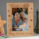 Happy 40th Birthday Personalized Wooden Picture Frame