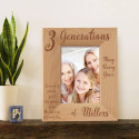 3 Family Generations Personalized Picture Frame