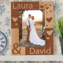 Him & Her Personalized Wooden Picture Frame 4" x 6" (narrowed) Unfinished
