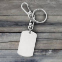 Personalized Silver Dog Tag Key Tag