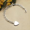 Personalized Sterling Silver Plated Braclet with Heart Pendant