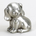 Beautiful Decorative Pewter Puppy Piggy Bank with a removable disk