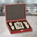 Personalized Stainless Steel Flask Set in Wood Box with Name