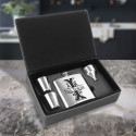 Personalized 6 Oz Stainless Steel Flask Set in Leatherette Box with Name