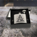 Personalized Stainless Steel Flask Set in Black Box with Name