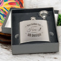 Personalized Stainless Steel Flask Set in Black Presentation Box