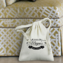 Personalized Bridal Shower Natural Cotton 3" x 4" Drawstring Favor Bag