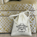 Personalized Wedding Natural Cotton 3" x 4" Drawstring Favor Bag
