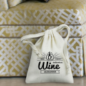 Personalized Wine Natural Cotton 3" x 4" Drawstring Favor Bag