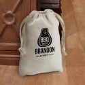 Personalized Barbeque Natural Cotton 4" x 6" Drawstring Favor Bag