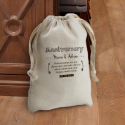 Personalized Anniversary Cotton 4" x 6" Drawstring Favor Bag