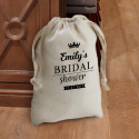 Personalized Bridal Shower Natural Cotton 4" x 6" Drawstring Favor Bag