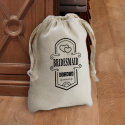 Personalized Bridesmaid Natural Cotton 4" x 6" Drawstring Favor Bag