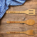 Beautiful Personalized Set of Bamboo Salad Spoon, Spork & Spatula