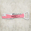 Personalized Pink Leatherette Corkscrew Bottle Opener