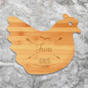 Personalized Birthday Cutting Boards, Bamboo Hen Shaped Cutting Board, Custom Birth Month Gifts