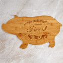 Beautiful & Elegant Personalized Bamboo Pig Shaped Cutting Board