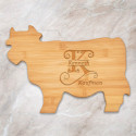 Personalized Bamboo Cow Shaped Cutting Board with Name