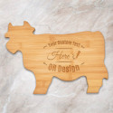 Personalized Bamboo Cow Shaped Cutting Board