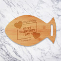Personalized Valentines Day Cutting Board, Bamboo Fish Shaped Cutting Board, Valentines Gifts Customized