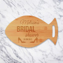 Personalized Bridal Shower Party Favors, Bamboo Fish Shaped Cutting Board, Custom Bridal Shower Gifts