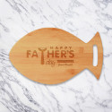 Cutting Board for Dad Personalized, Bamboo Fish Shaped Cutting Board, Custom Fathers Day Gifts