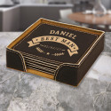 Personalized Best Man Gifts, Leather 6-Coaster Set, Customized Gifts for Best Man