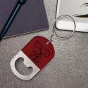 Personalized Rose Leatherette Bottle Opener Keychain with Name