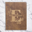 Personalized Rustic Leatherette Passport Holder with Name