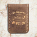 Personalized Leatherette Money Clip Rustic and Gold