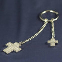 Personalized Glitter Galore Double Cross Key Chain Custom Name printed