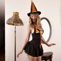 Candy Witch Hat Costume Candy Corn Halloween Lace Up Ties Black Orange Roma